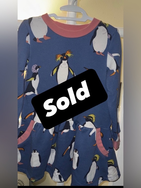 mini boden penguin dress Mini Boden Size 3-4T Girls Dress Penguins